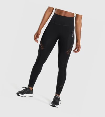 Gymshark Energy Seamless High Waisted Leggings Dame Svarte | TWMYLF976