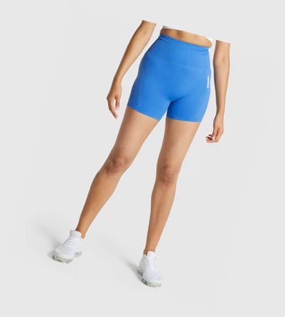 Gymshark Energy Seamless Shorts Dame Blå | KTJMWF643