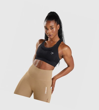 Gymshark Energy Seamless Sports Bh Dame Svarte | IYEBWZ174