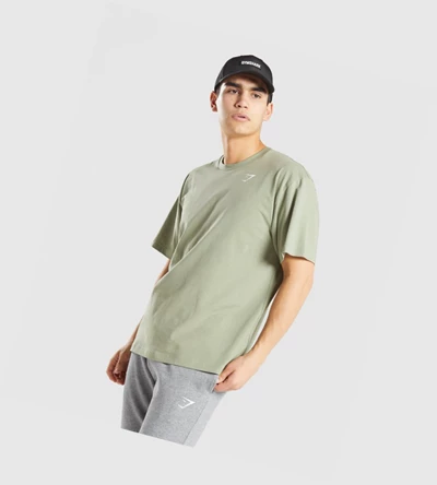 Gymshark Essential Oversized T-skjorte Herre Lyse Grønn | VGESUZ391