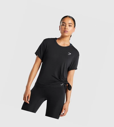 Gymshark Essential T-skjorte Dame Svarte | IFTKDE531