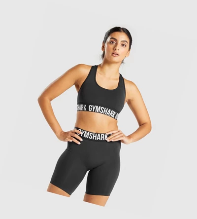 Gymshark Fit Seamless Sports Bh Dame Svarte Hvite | VEAUPS492