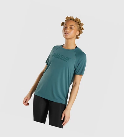 Gymshark Fit Seamless T-skjorte Dame Mørke Grønn | MKPNUW073