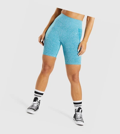 Gymshark Flex Cycling Shorts Dame Blå | EHMVUP368