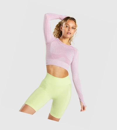 Gymshark Flex Sports Crop Top T-skjorte Dame Lyse Lilla | DLOSMW839