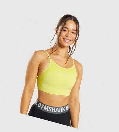 Gymshark Flex Strappy Sports Bh Dame Gul | BOPHGW076