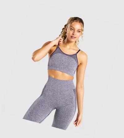 Gymshark Flex Strappy Sports Bh Dame Lilla | LRZGSX238