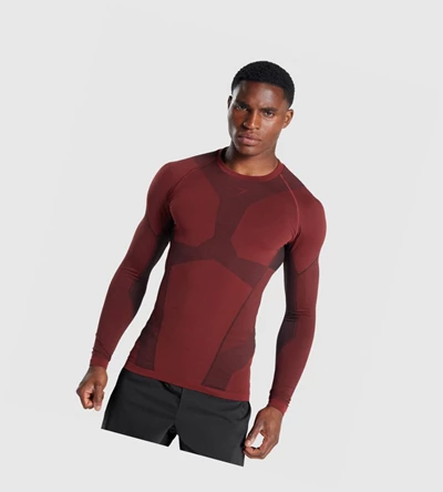 Gymshark Free Force Seamless T-skjorte Herre Burgunder | SCVOAP196