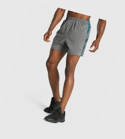 Gymshark Grafiske Sports Shorts Herre Grå | GMYCHS509