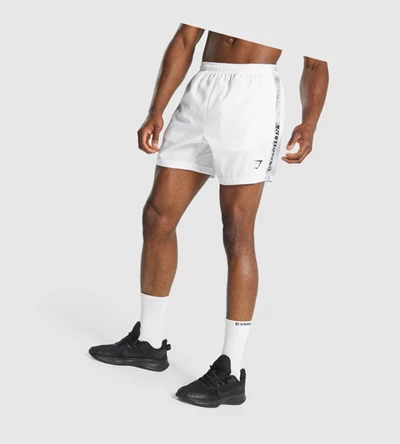 Gymshark Grafiske Sports Shorts Herre Hvite | QMNUDL234