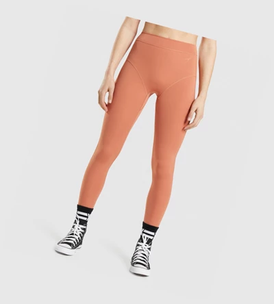 Gymshark KK Fit 7/8 High Waisted Leggings Dame Oransje | ZXEQKT405