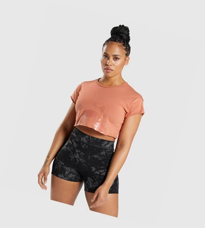 Gymshark KK Fit Raw Crop Top Gensere Dame Oransje | WEYNGU357