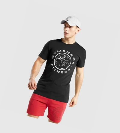 Gymshark Legacy T-skjorte Herre Svarte Hvite | SMPGNC493