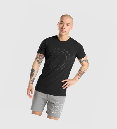 Gymshark Legacy T-skjorte Herre Svarte Svarte | RTBUDY326