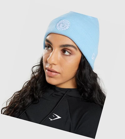 Gymshark New Era Legacy Cuff Knit Headband Herre Blå | WRKTLM125