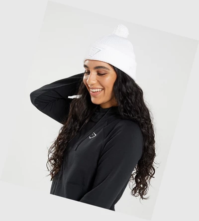 Gymshark New Era Mini Pom Headband Dame Hvite | FNEWIR342