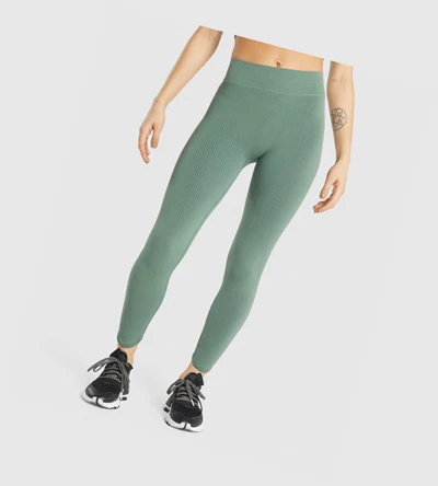 Gymshark Pause Seamless High Waisted Leggings Dame Grønn | RZYGCS926