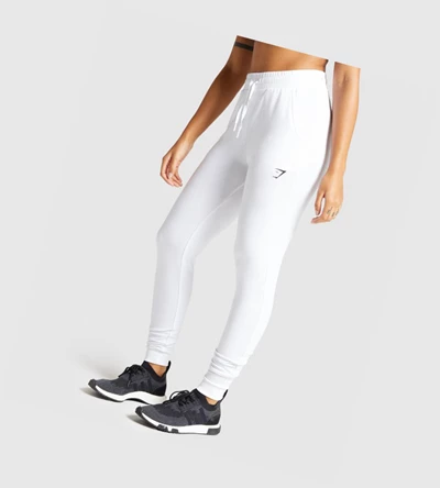 Gymshark Pippa Trenings Joggebukser Dame Hvite | WSTJMV856