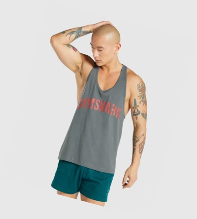 Gymshark Power Singlet Herre Grå | PEDJRS065