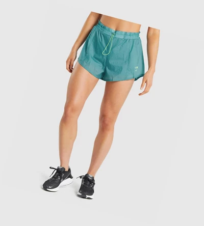 Gymshark Pulse 2 in 1 Shorts Dame Turkis | DQFJYB658