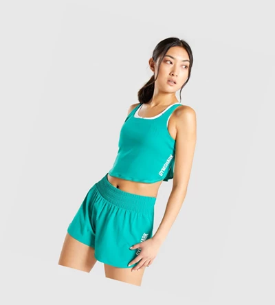 Gymshark Pulse Crop Top Gensere Dame Grønn | ZPQUDE572