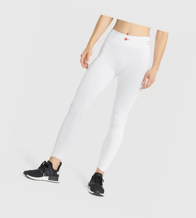 Gymshark Pulse High Waisted Leggings Dame Hvite | JNGPOX307