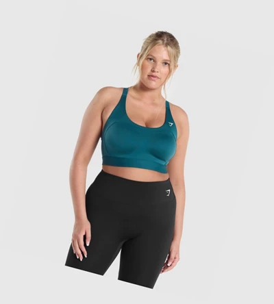 Gymshark Racer Back Trenings Sports Bh Dame Turkis | GFVYQO750