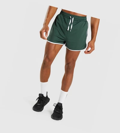 Gymshark Recess 3" Shorts Herre Obsidian Grønn Hvite | CXTGWB861