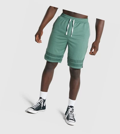 Gymshark Recess Basketball Shorts Herre Grønn | ADWKSM809