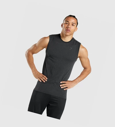 Gymshark Regulate Trenings Singlet Herre Svarte | GDWJHR732