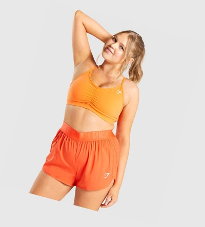 Gymshark Ruched Trenings Sports Bh Dame Oransje | FVQRUX294