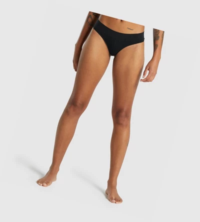 Gymshark Seamless Low Rise Thong Undertøy Dame Svarte | JAPBWF062