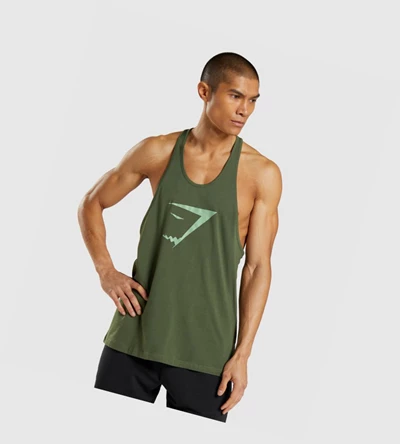 Gymshark Sharkhead Infill Singlet Herre Grønn | QKRSCN753