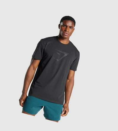 Gymshark Sharkhead Infill T-skjorte Herre Svarte | ITNAZJ120