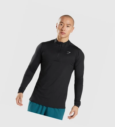 Gymshark Speed 1/4 Zip Klær Herre Svarte | RMHUVK057