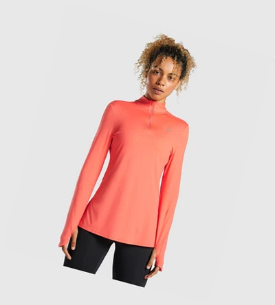 Gymshark Speed Zip-Up Klær Dame Oransje | WQKPXU071