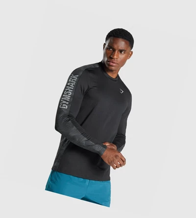 Gymshark Sports Crew T-skjorte Herre Svarte | FCTNOW146