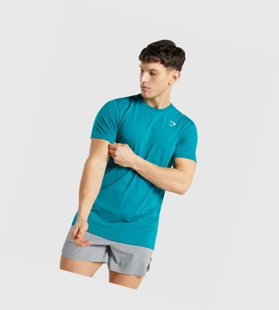 Gymshark Sports T-skjorte Herre Turkis | DKOXVM284