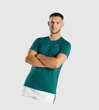 Gymshark Sports T-skjorte Herre Turkis | QUXFIL028