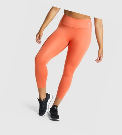 Gymshark Trenings 7/8 High Waisted Leggings Dame Oransje | LRYUHF578