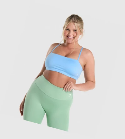 Gymshark Trenings Bandeau Sports Bh Dame Lyse Blå | JLDENV856