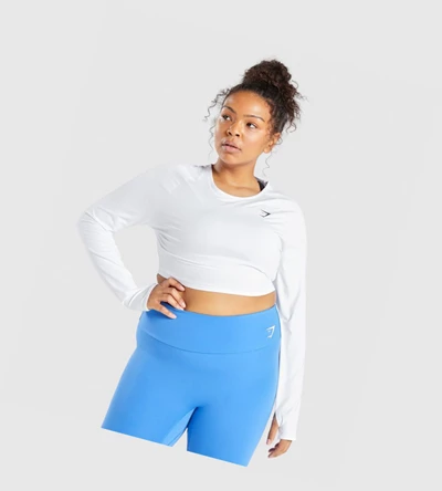 Gymshark Trenings Crop Top T-skjorte Dame Hvite | ILMNVO714