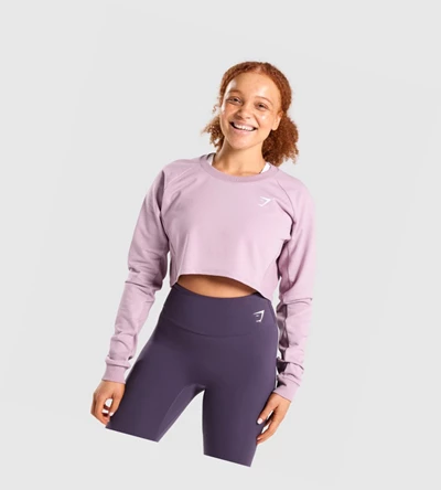 Gymshark Trenings Cropped Genser Klær Dame Lyse Lilla | MDGCXQ260