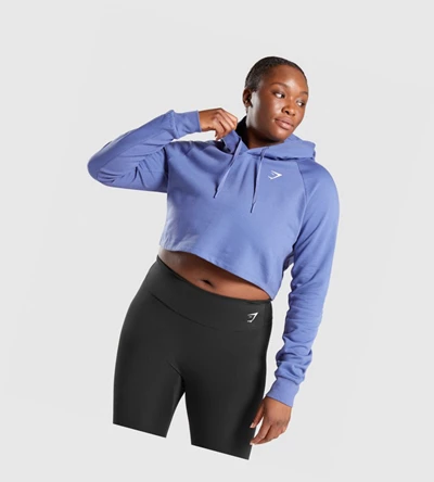 Gymshark Trenings Cropped Klær Dame Blå | XHFJEZ098