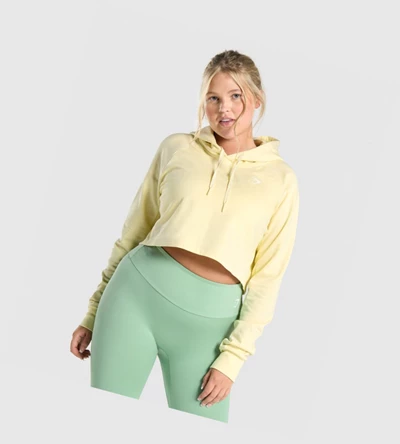 Gymshark Trenings Cropped Klær Dame Lyse Gul | GSVZRC431