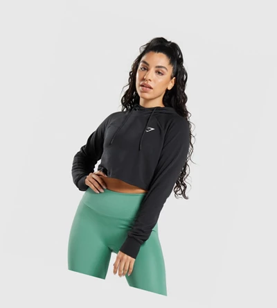 Gymshark Trenings Cropped Klær Dame Svarte | RFEYBM862