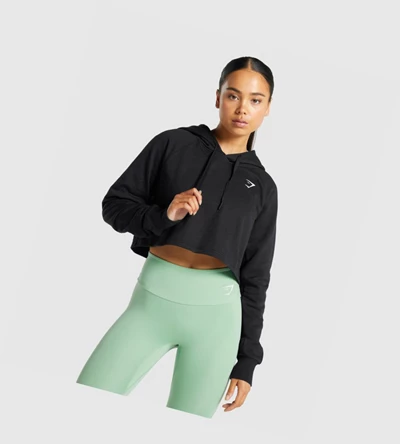 Gymshark Trenings Cropped Klær Dame Svarte | TAHBYF195