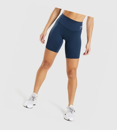 Gymshark Trenings Cycling Shorts Dame Marineblå | BPHDCE760