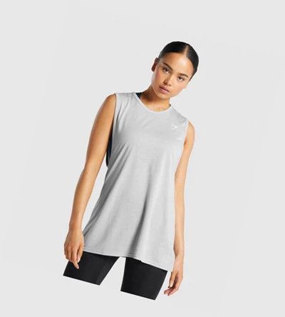 Gymshark Trenings Drop Arm Singlet Dame Lyse Grå | MURSPC378