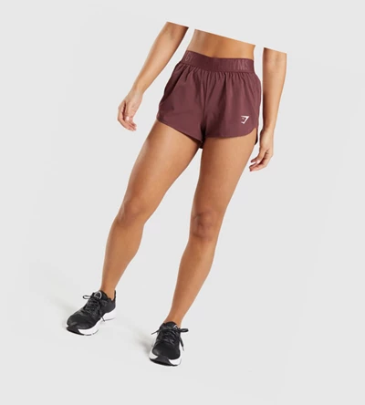 Gymshark Trenings Loose Fit Shorts Dame Rosa Brune | ZJGPAO710